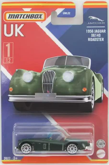 Matchbox UK 1956 Jaguar XK140 Roadster Green 1/12 (lange Karte)
