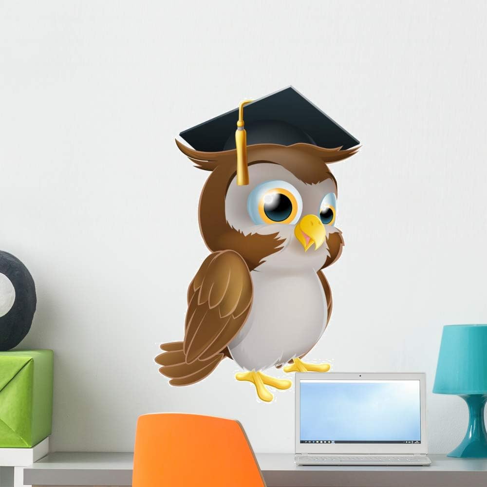 Wallmonkeys Graduate Owl Wall Decal Peel and Stick Animal Graphics (24 in H x 16 in W) WM252377