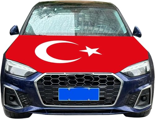 Türkei Flagge Motorhaube Türkei Flagge Auto Fan Artikel Türkiye Bayrak Fußball Auto Motorhaube Überzieher Flagge