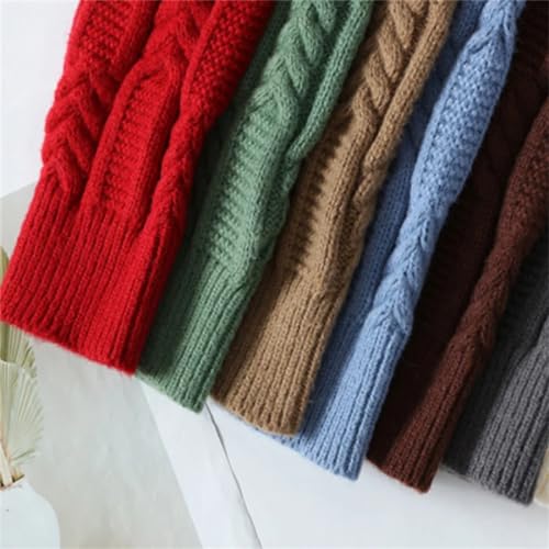 Men's Thermal Knit Loose Jumper Clothing Long Sleeve Knit Sweaters Pullover3