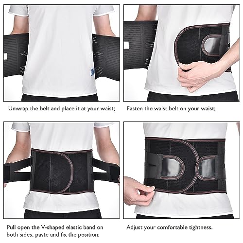 Support lombaire pour hernie et correction posture corset noir L - 5