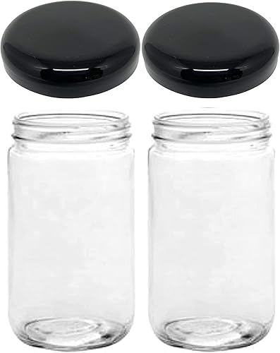Mason Jars - Tarros de 32 onzas con tapas de boca extra anchas, juego de 2 tarros de almacenamiento de vidrio con tapas, sin BPA y aptos para