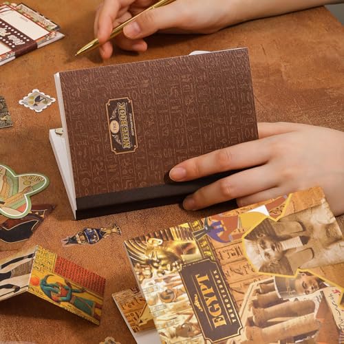Image of GDNK Scrape Book Kit Scrapbooking Kit Vintage Journal Scrapbook Pack DIY Paper Stickers, Craft Kits Notebook, Collage Album Aesthetic Sticker Journaling Scrapbook Photo Album (Egypt)