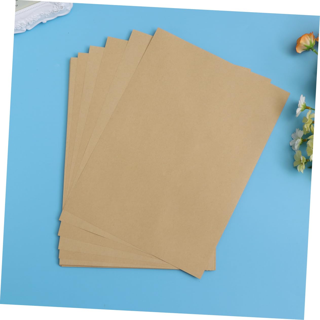 Tofficu 100feuilles Papier à Lettres Kraft Vierge Papier à Lettres Rétro à Vintage Poids
