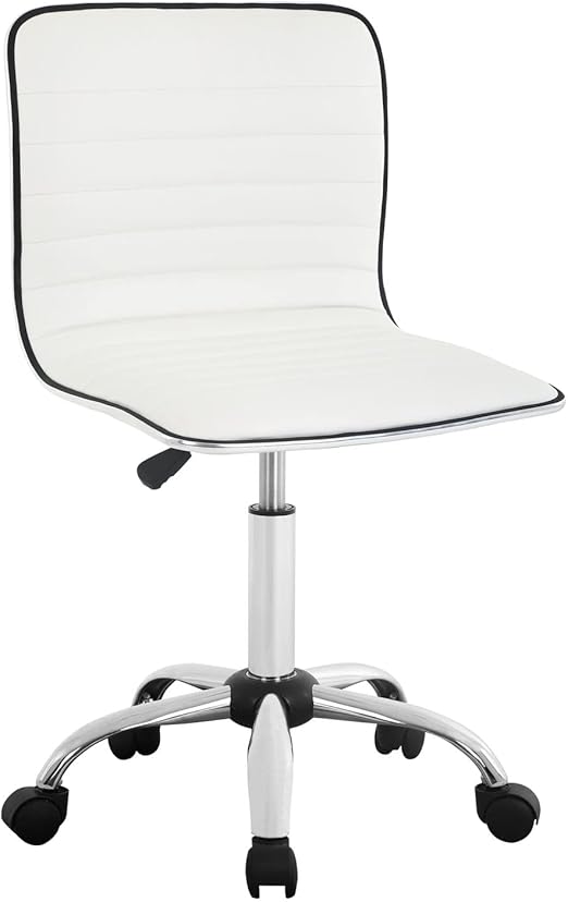 Adjustable Modern PU Leather Task Chair Desk Chairs Vanity
