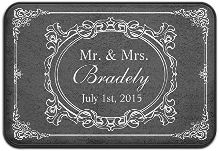 Janscomy Classic Black White Mr Mrs Wedding Art Deco Frame Super Absorbent Anti-Slip Mat,Coral Carpet,Carpet Door Mat,Carpet,Carpet,Door Mat,40x60 Cm