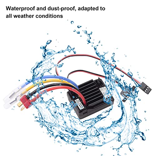 KEEDA 60A Brushed ESC Waterproof Electric Speed Controller Part for 1/10 RC Car Off-Road Truck Boat, Black, Small - Image 4