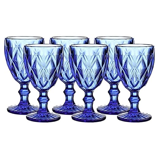 WHOLE HOUSEWARES Vasos De Cristal De Colores - Vasos Agua Cristaleria - Moderno Juego De Vasos Para Cocteleria, Vino, Navideños, Wedding - Vibrante Transparente Copas , copas de cava