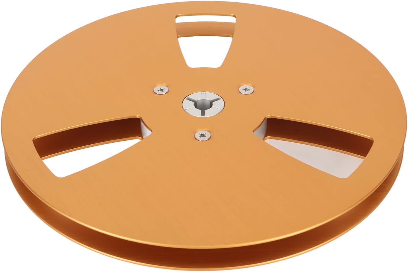 1/4 7 Inch Empty Reel, Aluminum Alloy with 3 Hole Design for Universal Tape Machines (Gold)