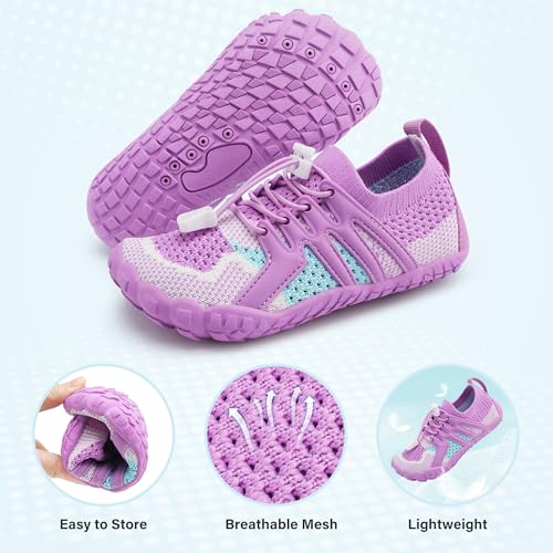 Image of Stelle Water Shoes for Kids Adjustable Laces | Quick Dry Barefoot Non-Slip Shoes with a Roomy Toe Box for Boys and Girls,Beach,Hiking,Toddler to Big Kid