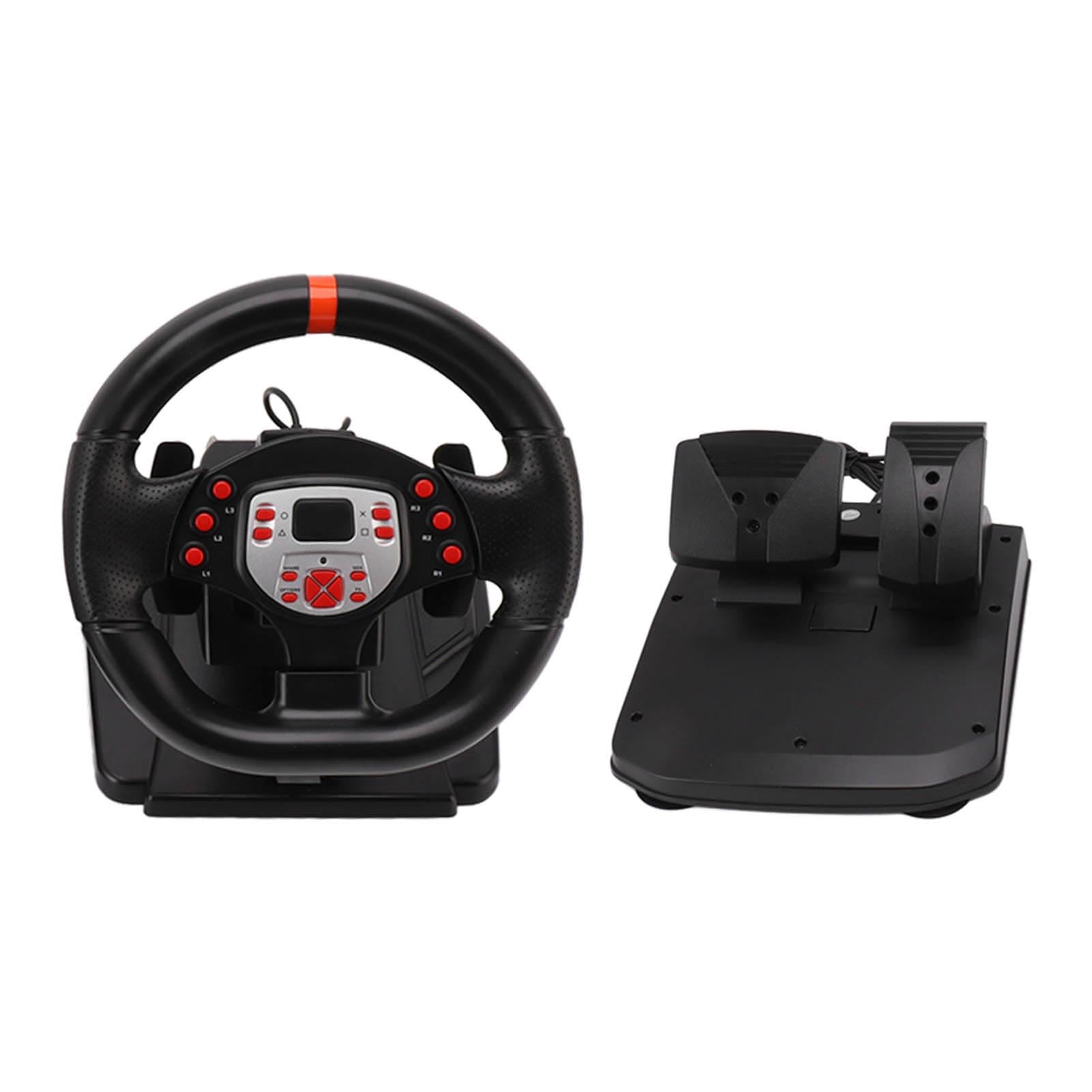 Volante per Giochi per PC con Pedali Pulsanti Programmabili Feedback di Vibrazione Reale per 360 Switch TV Box USB da 180 Gradi