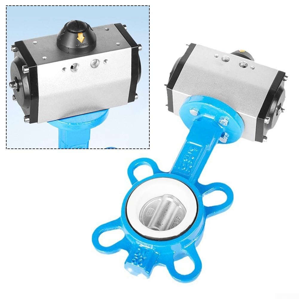 Vanne papillon pneumatique robuste en acier inoxydable 304 DN40/50/65, convient pour les applications à haute pression (DN50)