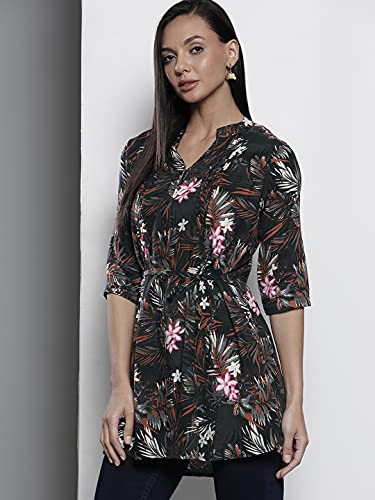Image of One femme Women's Pleated Printed Tunic Shirt