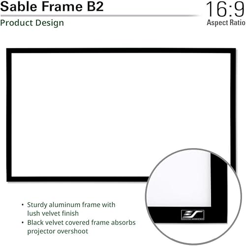 Miniatura 4 de Elite Screens Pantalla de proyector de marco fijo de 120" 169, 4K8K UHD CineWhite UHD-B, certificado ISF, compatible con USTCortoEstándar, SB120WH2