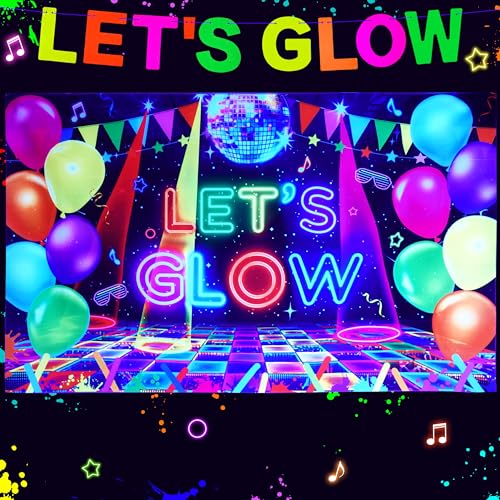 Fayoo Let's Glow Neon Party Hintergrund 180x109cm