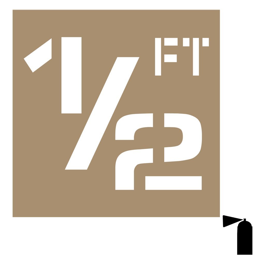 ComplianceSigns.com 1/2 Ft Stencil with 4 Inch Letters for Swimming Pool Depth, Flexible Plastic