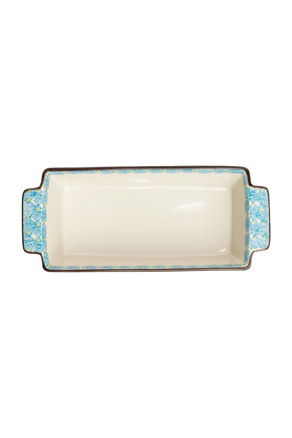 Moule à gâteau Art Deco bleu en grès 31 x 13 x 7 cm