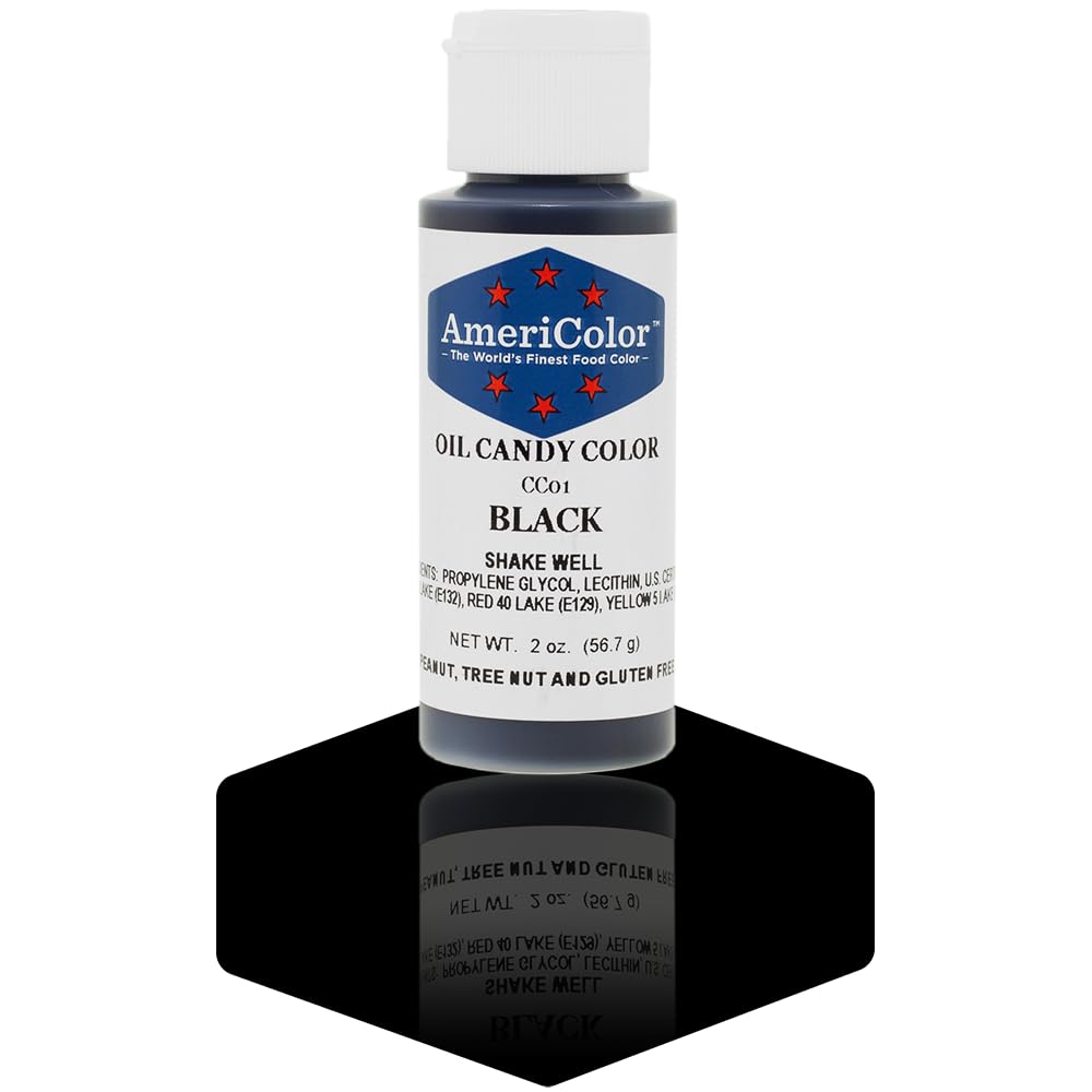 Americolor Candy Oil Food Color, 2-Ounce, Black