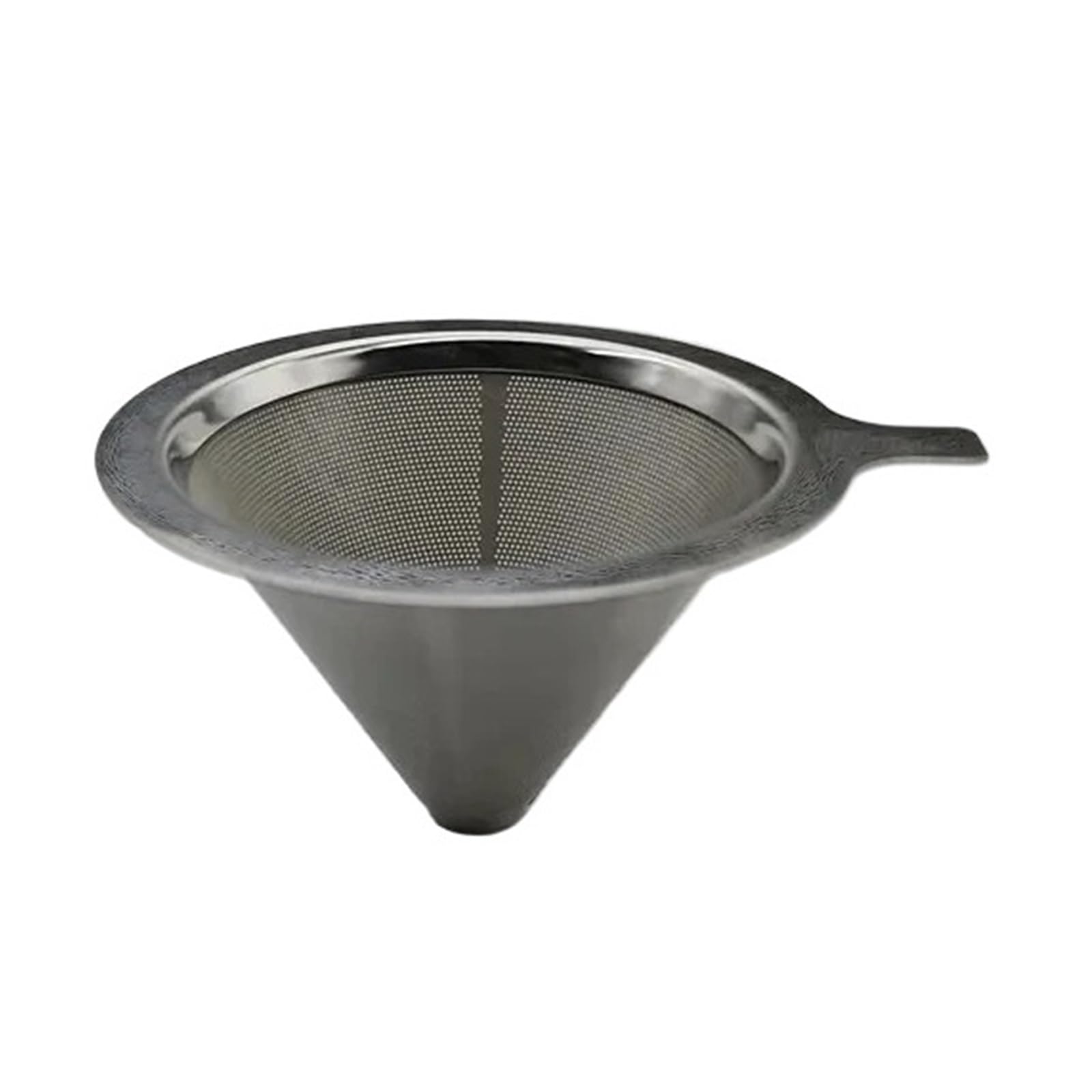 Genérico Soporte de filtro café reutilizable, herramienta fabricación colador té acero inoxidable doble capa(Without base)