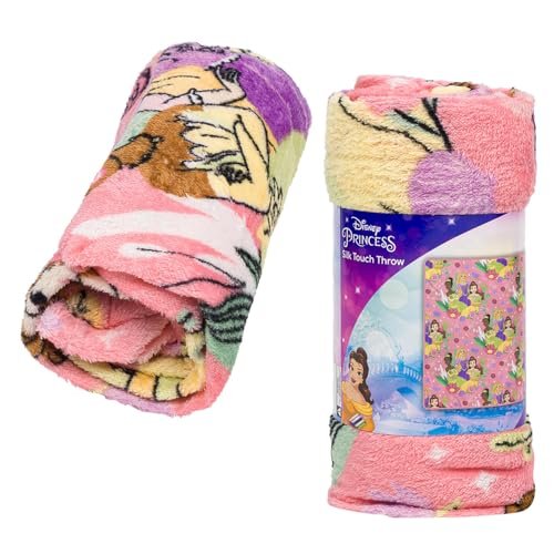 Northwest Disney Princess Kids Bed Silk Throw Blanket 40 x 50 Single Pink 91875