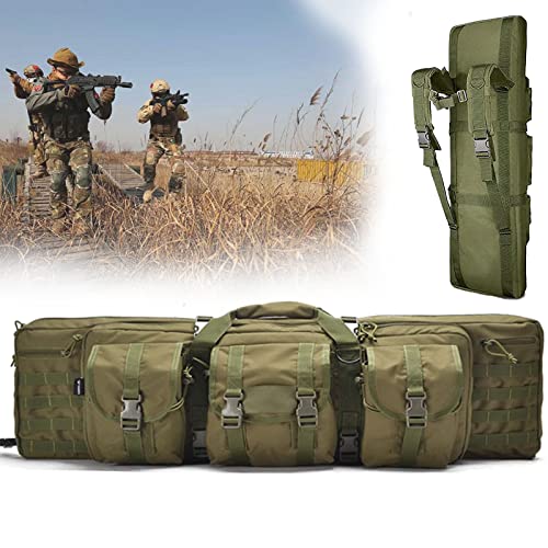 BomDog Bolsa Táctica Acolchada para Rifle Doble,Escopetas Bolsa Táctica Acolchada para Rifle Doble,Bolsa de Tiro/Green/108Cm