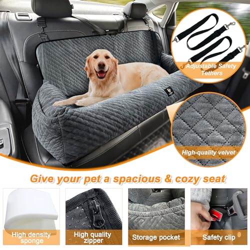 melafa365 Assento de Carro para Cães Grandes com Menos de 100 Libras, Cama de Carro para Cães, Assen