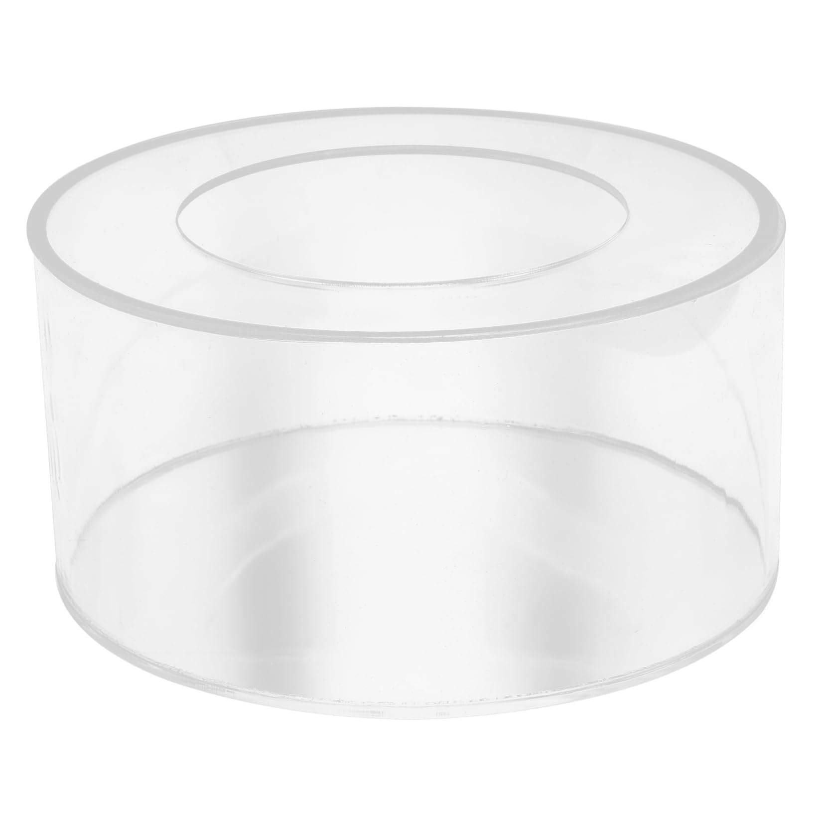 SECFOU Alzatina per Torte Rotonda in Acrilico Coperchio, 1 Pz | Riutilizzabile e Lavabile, Design Semplice Decorativo, per Compleanni e Matrimoni