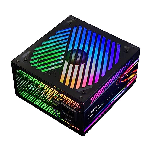 Image of Apevia ATX-PM1000W PCIe 5.0 & ATX 3.0 Ready Premier 1000W 80+ Gold Certified, Includes PCIe 5.0 / Gen 5 12VHPWR Connector, Active PFC ATX Semi-Modular Gaming Power Supply with 366 RGB Light Modes