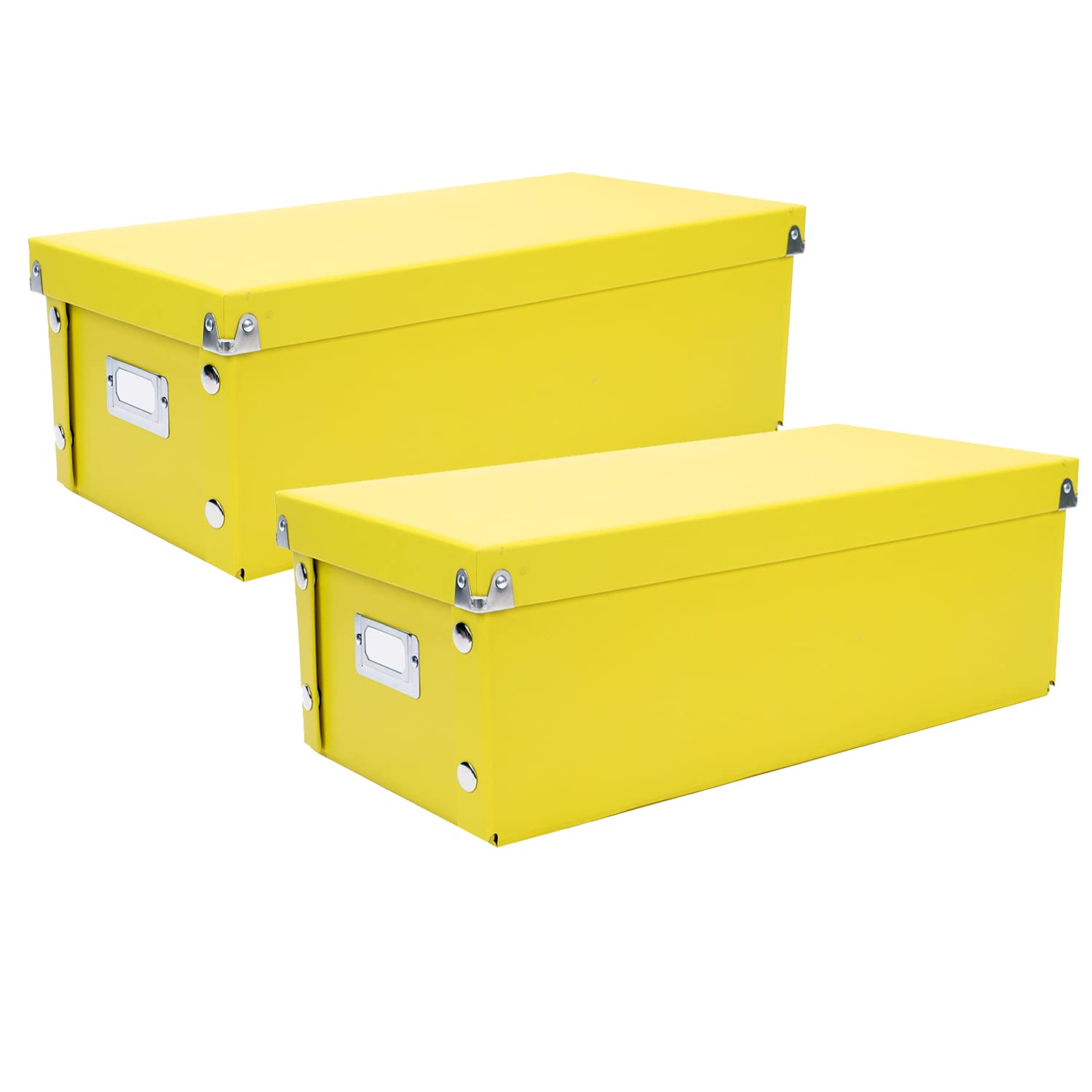Snap-N-Store DVD Storage Box - 2 Pack - Durable 6 x 8.2 x 16.5 Inch Movie Organizers - Disc Holders with Lids to Store up to 52 DVD Cases - Illuminating.
