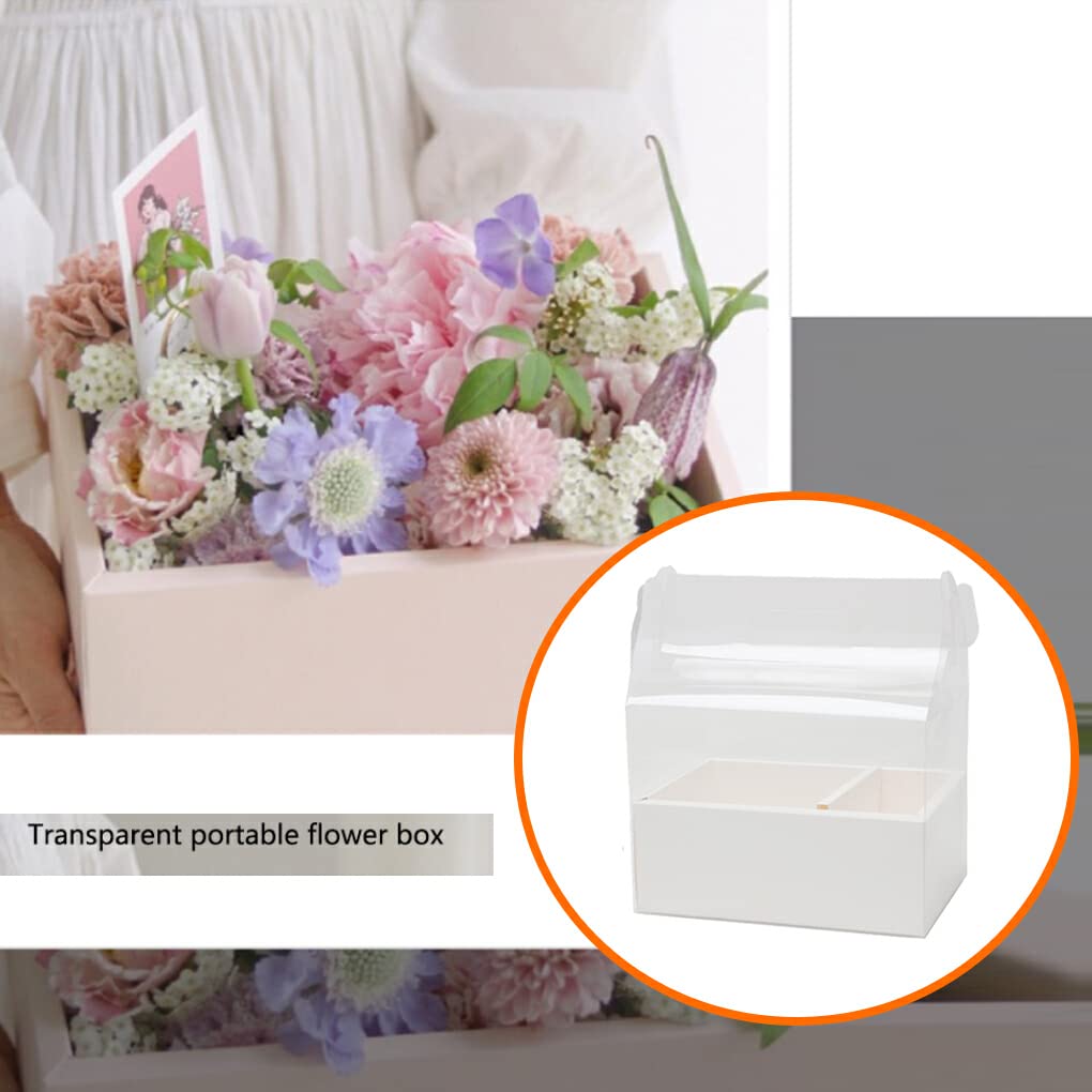 Boîte-Cadeau en PVC Sac de gâteau de Bonbons avec poignée boîtes de Rangement de Fleurs faveur de fête décorative pour la célébration de fiançailles, Lait Blanc