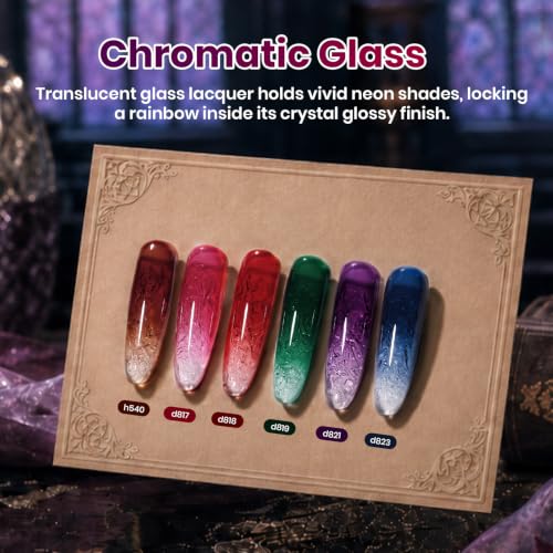 Image of Beetles Chromatic Glass Jelly Gel Nail Polish Set, 6 Colors, 15ml