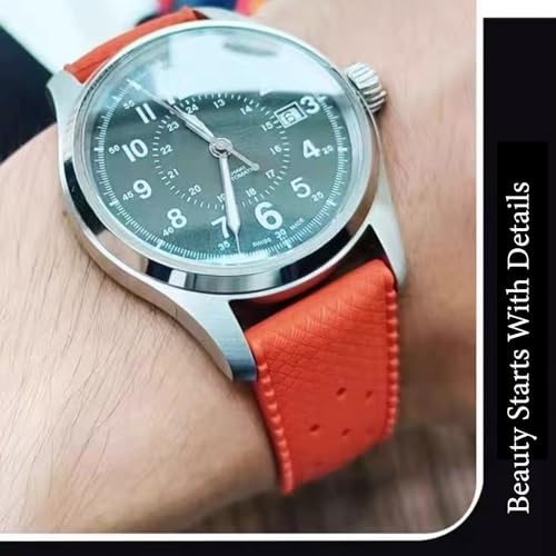Image of FKM Rubber Watch Bands Tropical Style Quick Release Fluororubber Watch Strap 18mm 20mm 22mm Universal Soft Breathable Durable Sporty FKM Rubber Replacement Band Strap for Men Women