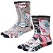 Ren & Stimpy Faces/Allover Print 2-pack Adult Crew Socks