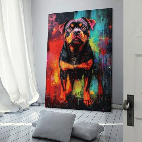 Impression sur toile Rottweiler decoration murale maison grand format