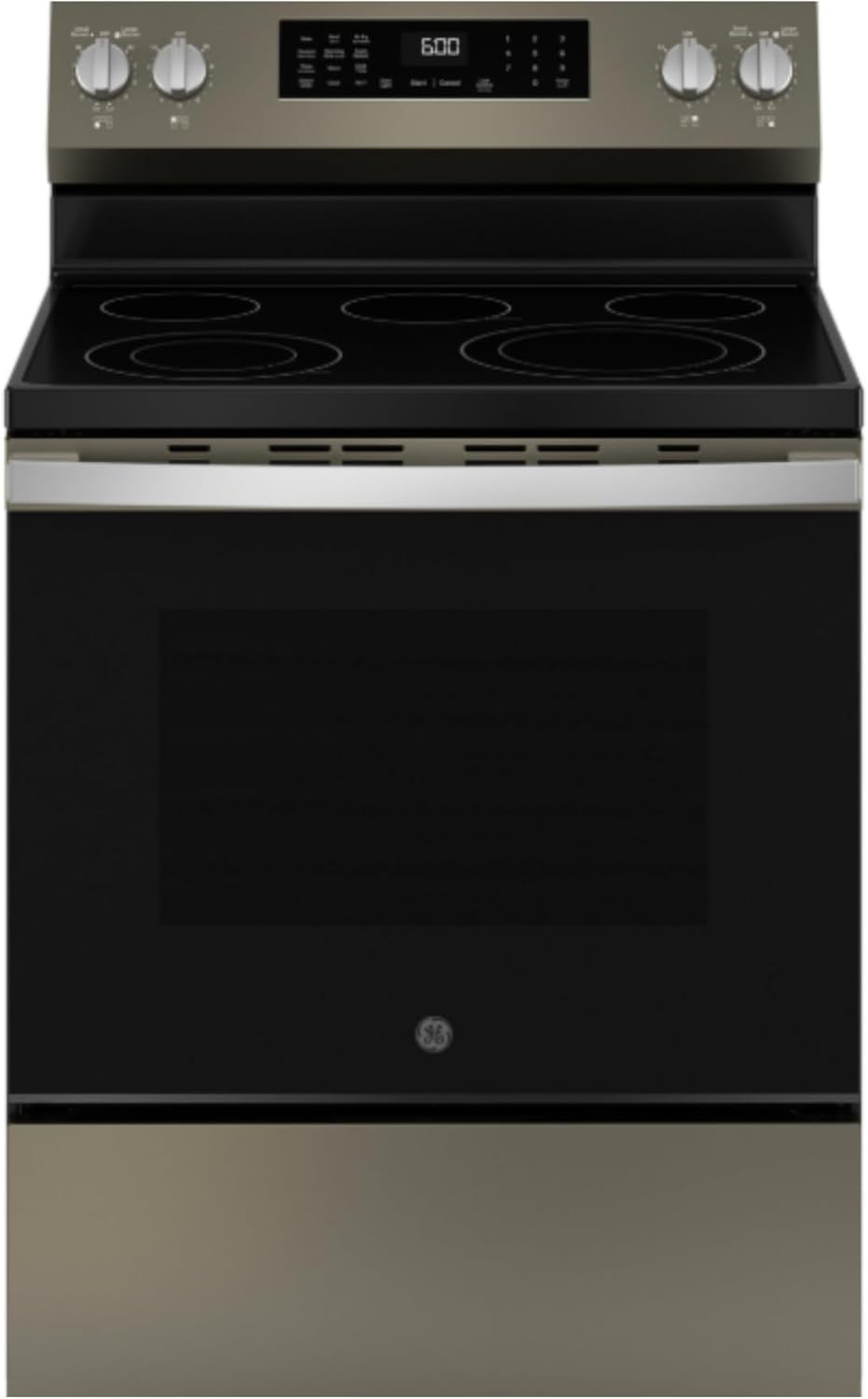 GE GRF600AVES 5.3 Cu. Ft. Freestanding Electric Convection Range with Steam Cleaning and EasyWash Tray - Slate