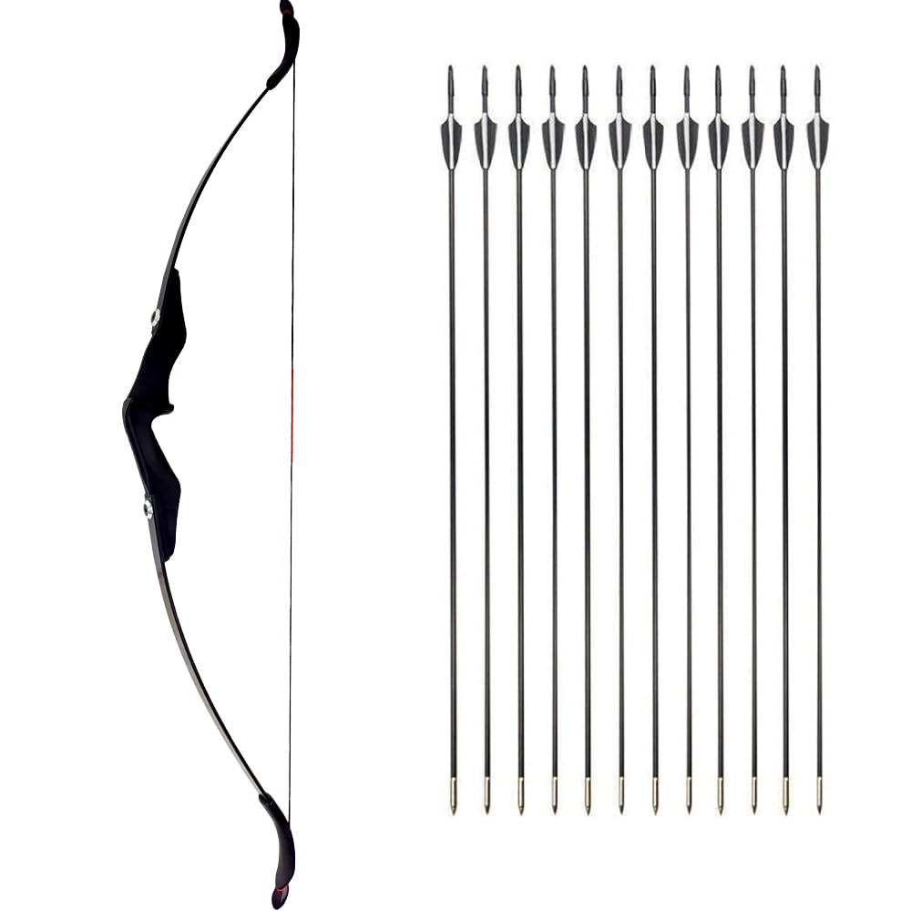 Recurve Bogen und Pfeile Set Bogenschießen Takedown Bogen Jagd 30/40lbs Erwachsene Jagdschießen Outdoor Anfänger Schießen mit Bogenschießen Zubehör Langbogen Set