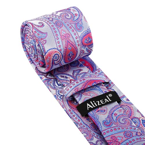 Image of Alizeal Mens 3.15'' Vintage Paisley Tie Pocket Square Set | Elegant Perfect for Banquet Wedding and Party