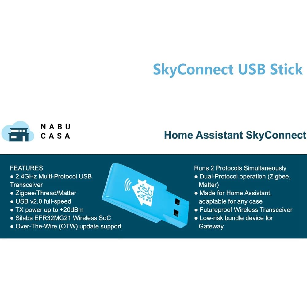 pour Home Assistant SkyConnect Clé USB Compatible avec pour Zigbee/Thread/Matter, Idéale pour Intelligente