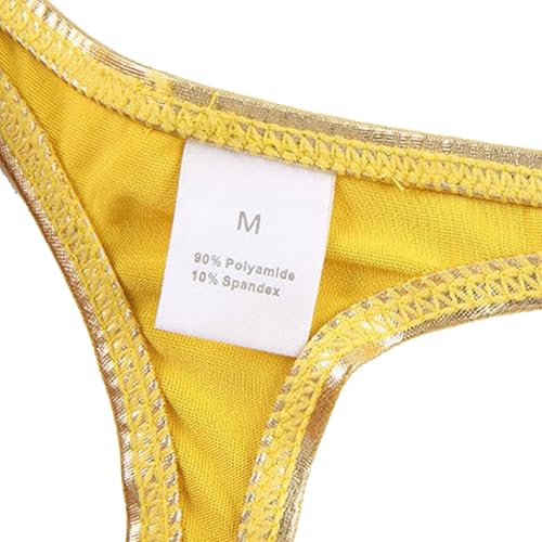 Men's Shiny Metallic Thong Underwear - Low-Rise U Convex Pouch Nightclub & Stage Performance3