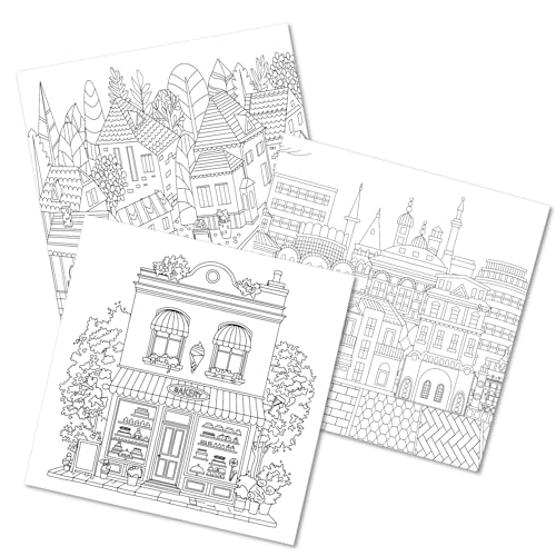 Image of Pegasus Mandala Art Colouring Book for Adults with tear out sheets - Advanced cityescapes coloring books | Improves mindfulness and relaxing for 9 + years