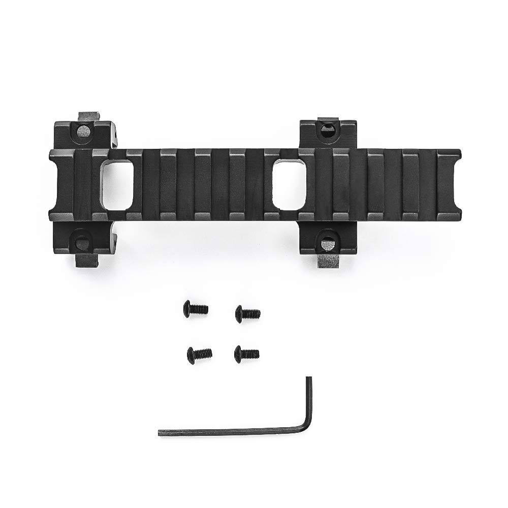 Extension de Montage de Lunette de visée Tactique MP5 G3 Long Rail, Adaptateur de Support de Rail à Profil Bas en Aluminium pour système de Rail Picatinny de 20 mm (Noir)