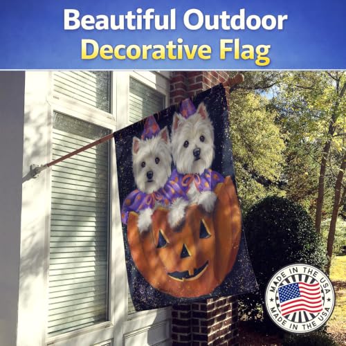 Drapeau Westie Halloween citrouille décoration extérieure durable pour maison