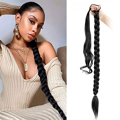 32 inch DIY Braided Ponytail Extension with Hair Tie