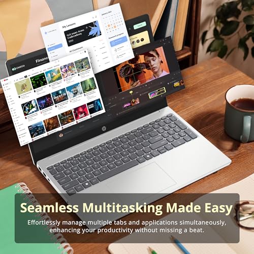 Image of HP 15.6 inch FHD Touchscreen Laptop, Intel i5-1334U, 16GB DDR4 RAM, 1.5TB Storage (512GB SSD+1TB Docking Station Set), Intel Graphics, Copilot AI, Numeric Keypad, Webcam, Wi-Fi 6, Win 11, Silver