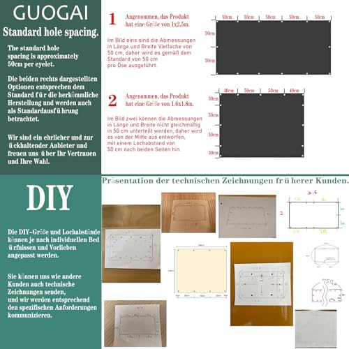 Voile d'ombrage rectangulaire pour protéger la terrasse des intempéries avec kit inclus - 4