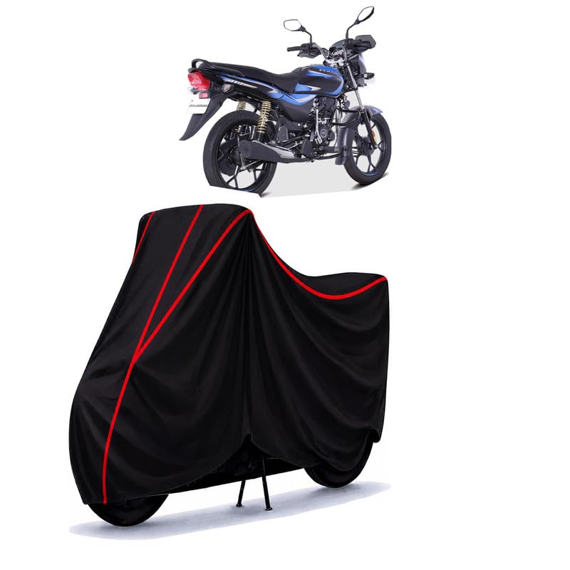 Image of Bajaj Platina 110 4 Gear Water Resistant Bike Cover for All Motorcycles & Rain | Heavy Duty Taffeta Fabric | UV Protection, Dustproof, Scratchproof | All Weather Two Wheeler Cover with Elastic Bottom