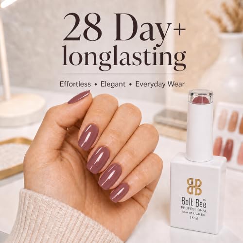 Image of Bolt Bee Gel Nail Polish with Glossy Finish | Gel Paint Soak Off UV Led Non-Smudging,Long-Lasting Nail paint | Highly Pigmented Gloss Touch Polish For Home Manicure & Salon | Gift Set for Women-15ml