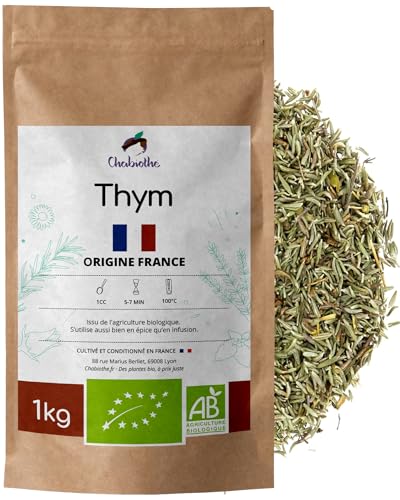 Chabiothé - Thym Bio 1 kg - origine FRANCE - Thymus Vulgaris L. (infusion ou épice)