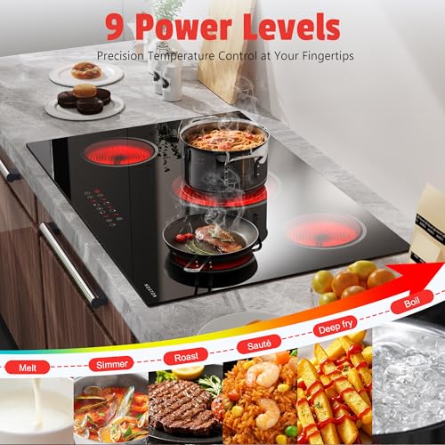 Image of Noxton Electric Cooktop 30 Inch, 5 Burners Electric Stovetop, Drop-in, 240V