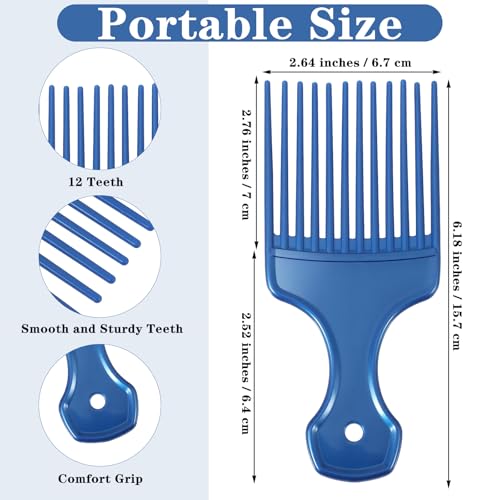 Peines Afro Plásticos de Dientes Anchos 8 Piezas miniatura 2